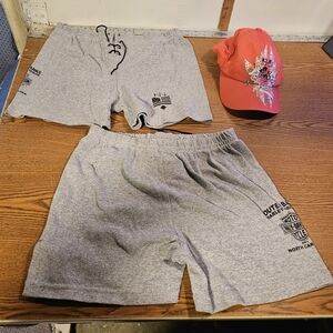 2-Harley-Davidson Gray Athletic Men's Shorts & Hat